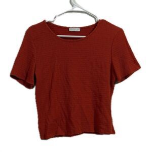 Paper Crane Red Crop Fitted Short Sleeve T-Shirt
